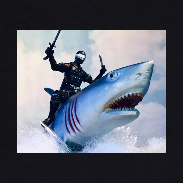 G.I. Joe Snake Eyes Rides a Shark by jhunt5440